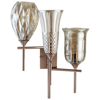 Cyan - 07949 - Three Light Wall Bracket - Darcey - Satin Copper