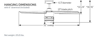 PC/DC L 52"Ceiling Fan (FPD7619MWW)