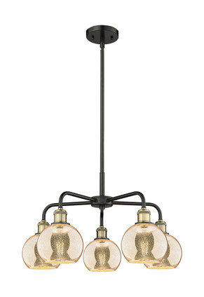 Innovations - 516-5CR-BAB-G128-6 - Five Light Chandelier - Ballston - Black Antique Brass