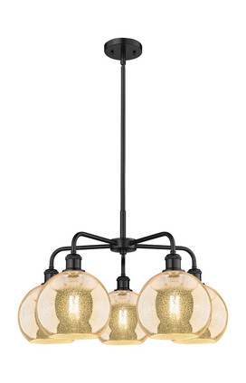 Innovations - 516-5CR-BK-G128-8 - Five Light Chandelier - Ballston - Matte Black