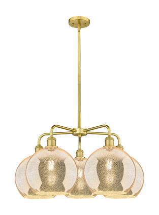 Innovations - 516-5CR-SG-G128-10 - Five Light Chandelier - Ballston - Satin Gold