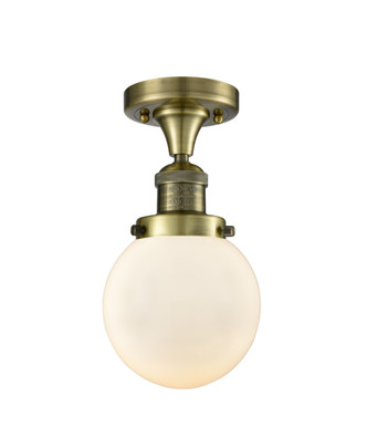 manufacturer_finish:Antique Brass|manufacturer_glass:Matte White Cased Beacon|light_output:220.00lm|color_temperature:2200K|cri:99