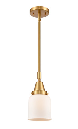 manufacturer_finish:Satin Gold|manufacturer_glass:Cased Matte White Small Bell|light_output:220.00lm|color_temperature:2200K|cri:99