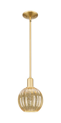 Innovations - 716-1S-SG-G458-7ME - One Light Mini Pendant - Arcadia - Satin Gold