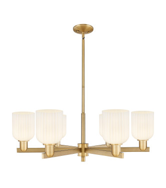 Innovations - 716-6CR-BB-G559-5GWH - Six Light Chandelier - Arcadia - Brushed Brass