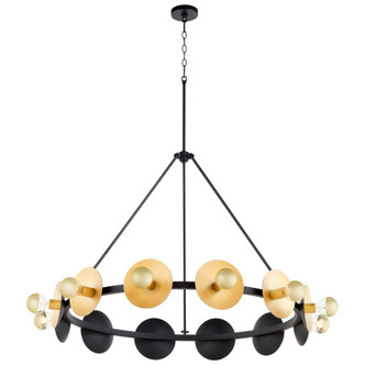 Cyan - 10981 - 12 Light Chandelier - Noir And Gold Leaf