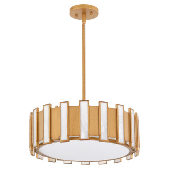 Cyan - 11950 - Four Light Pendant - Volterra - Aged Brass