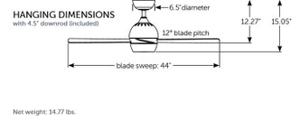 Kwad 44 44"Ceiling Fan (FP7644BL)
