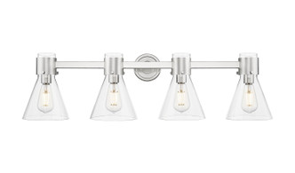 Innovations - 464-4W-SN-G464C-7CL - Four Light Bath Vanity - Downtown Urban - Satin Nickel