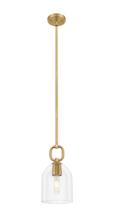 Innovations - 485-1S-BB-G487-6CL - One Light Mini Pendant - Downtown Urban - Brushed Brass