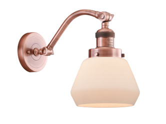 manufacturer_finish:Antique Copper|manufacturer_glass:Cased Matte White Fulton|light_output:220.00lm|color_temperature:2200K|cri:99