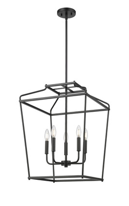 Millennium - 19005-MB - Five Light Pendant - Nellita - Matte Black