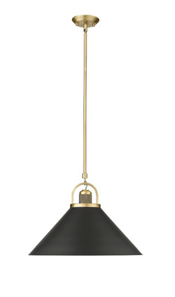 Millennium - 20901-VB/MB - One Light Pendant - Artistan - Vintage Brass/Matte Black