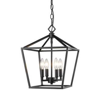 Millennium - 3234-MB - Four Light Pendant - Corona - Matte Black