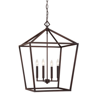 Millennium - 3254-RBZ - Four Light Pendant - Corona - Rubbed Bronze