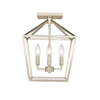 Millennium - 3334-MG - Four Light Semi Flush Mount - Corona - Modern Gold