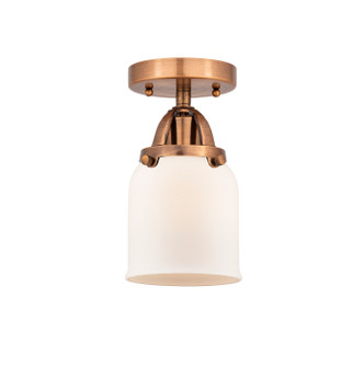 manufacturer_finish:Antique Copper|manufacturer_glass:Matte White Cased Small Bell|light_output:220.00lm|color_temperature:2200K|cri:99
