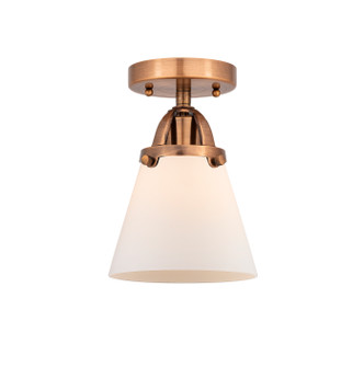 manufacturer_finish:Antique Copper|manufacturer_glass:Matte White Cased Small Cone|light_output:220.00lm|color_temperature:2200K|cri:99