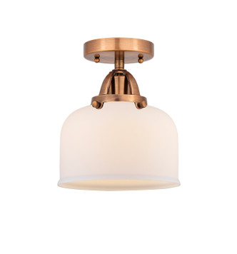 manufacturer_finish:Antique Copper|manufacturer_glass:Cased Matte White Large Bell|light_output:220.00lm|color_temperature:2200K|cri:99