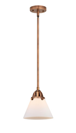 manufacturer_finish:Antique Copper|manufacturer_glass:Cased Matte White Large Cone|light_output:220.00lm|color_temperature:2200K|cri:99