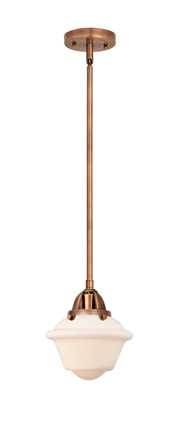 manufacturer_finish:Antique Copper|manufacturer_glass:Matte White Cased Small Oxford|light_output:220.00lm|color_temperature:2200K|cri:99