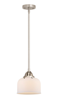 manufacturer_finish:Brushed Satin Nickel|manufacturer_glass:Cased Matte White Large Bell|light_output:220.00lm|color_temperature:2200K|cri:99