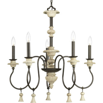 Progress Lighting - P400068-077 - Five Light Chandelier - Bergamo - Forged Bronze