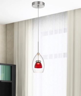 Dimmable With Lutron Brand Dimmers: Dvcl-153P, Scl LED Mini Pendant (UP-128-CL-REDCL)