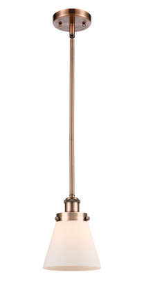 manufacturer_finish:Antique Copper|manufacturer_glass:Matte White Cased Small Cone|light_output:220.00lm|color_temperature:2200K|cri:99