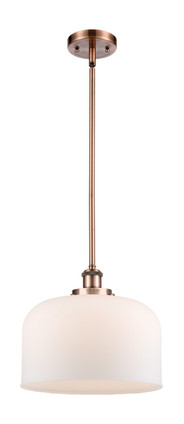 manufacturer_finish:Antique Copper|manufacturer_glass:Cased Matte White X-Large Bell|light_output:220.00lm|color_temperature:2200K|cri:99