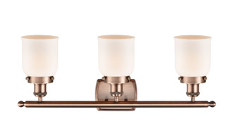 manufacturer_finish:Antique Copper|manufacturer_glass:Matte White Cased Small Bell|light_output:220.00lm|color_temperature:2200K|cri:99