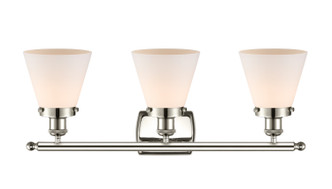 manufacturer_finish:Polished Nickel|manufacturer_glass:Matte White Cased Small Cone|light_output:220.00lm|color_temperature:2200K|cri:99