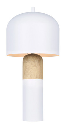 Canarm - ITL1152A18WHW - One Light Table Lamp - Caleb - Matte White & Faux Wood