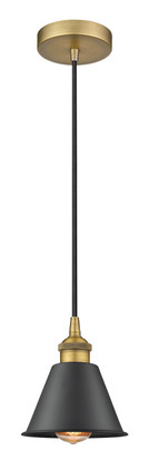 Innovations - 616-1P-BB-M8-BK - One Light Mini Pendant - Edison - Brushed Brass