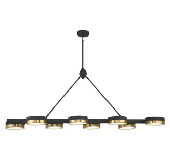 Savoy House - 1-1636-8-143 - LED Linear Chandelier - Ashor - Matte Black w/Warm Brass Accents