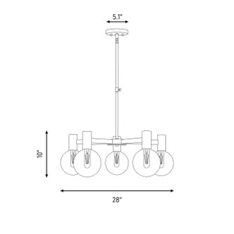 Wright Five Light Chandelier (1-3073-5-11)