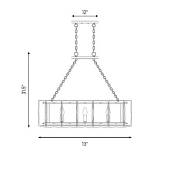 Genry Three Light Linear Chandelier (1-8203-3-109)