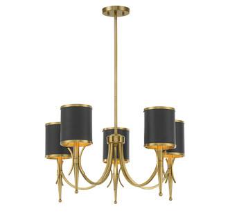Savoy House - 1-9945-5-143 - Five Light Chandelier - Quincy - Matte Black w/Warm Brass