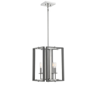 Savoy House - 3-8881-4-175 - Four Light Pendant - Champlin - Gray with Polished Nickel Accents