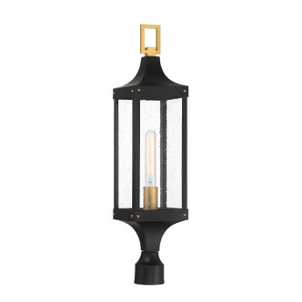 Savoy House - 5-278-144 - One Light Outdoor Post Lantern - Glendale - Matte Black/Weathered Brushed Brass