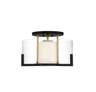 Savoy House - 6-1981-1-143 - One Light Semi-Flush Mount - Eaton - Matte Black w/Warm Brass