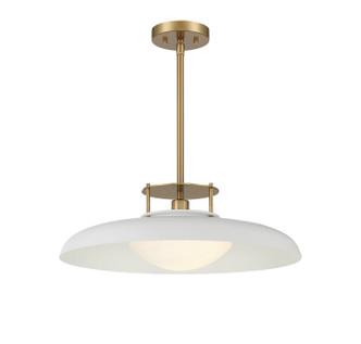 Savoy House - 7-1690-1-142 - One Light Pendant - Gavin - White w/Warm Brass