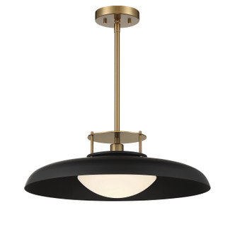 Savoy House - 7-1690-1-143 - One Light Pendant - Gavin - Matte Black w/Warm Brass Accents