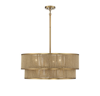 Savoy House - 7-1774-6-320 - Six Light Pendant - Ashburn - Warm Brass/Rope