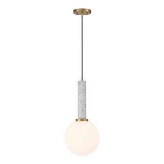 Savoy House - 7-2902-1-264 - One Light Pendant - Callaway - White Marble with Warm Brass