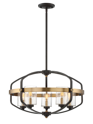 Savoy House - 7-8041-5-79 - Five Light Pendant - Kirkland - English Bronze/Warm Brass