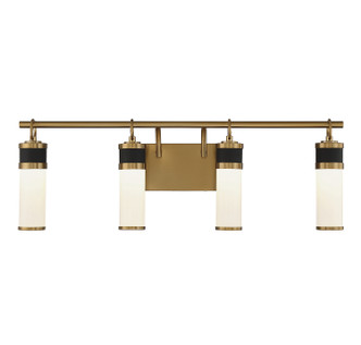 Savoy House - 8-1638-4-143 - LED Bathroom Vanity - Abel - Matte Black w/Warm Brass Accents