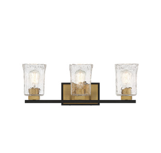 Savoy House - 8-1720-3-143 - Three Light Bathroom Vanity - Sidney - Matte Black w/Warm Brass