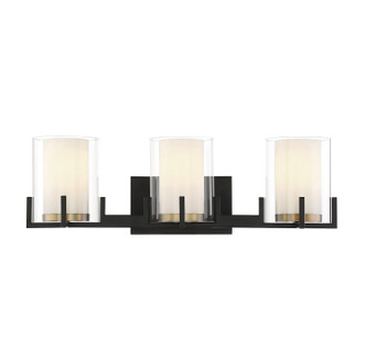 Savoy House - 8-1977-3-143 - Three Light Bathroom Vanity - Eaton - Matte Black w/Warm Brass Accents