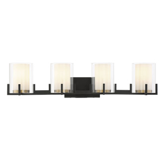 Savoy House - 8-1977-4-143 - Four Light Bathroom Vanity - Eaton - Matte Black w/Warm Brass